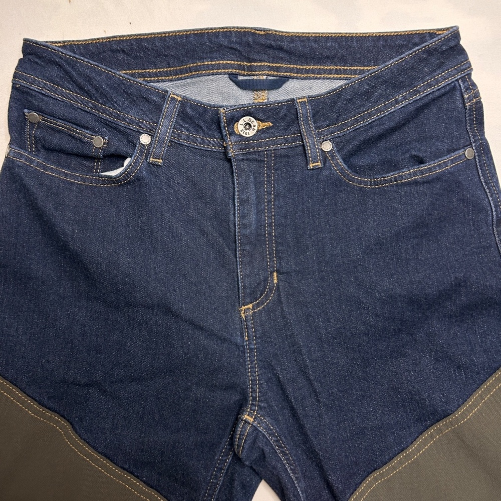 LL Bean Stretch Briar Jeans Womens 10 R Blue Denim Hunting Outdoor Workwear - Picture 2 of 14